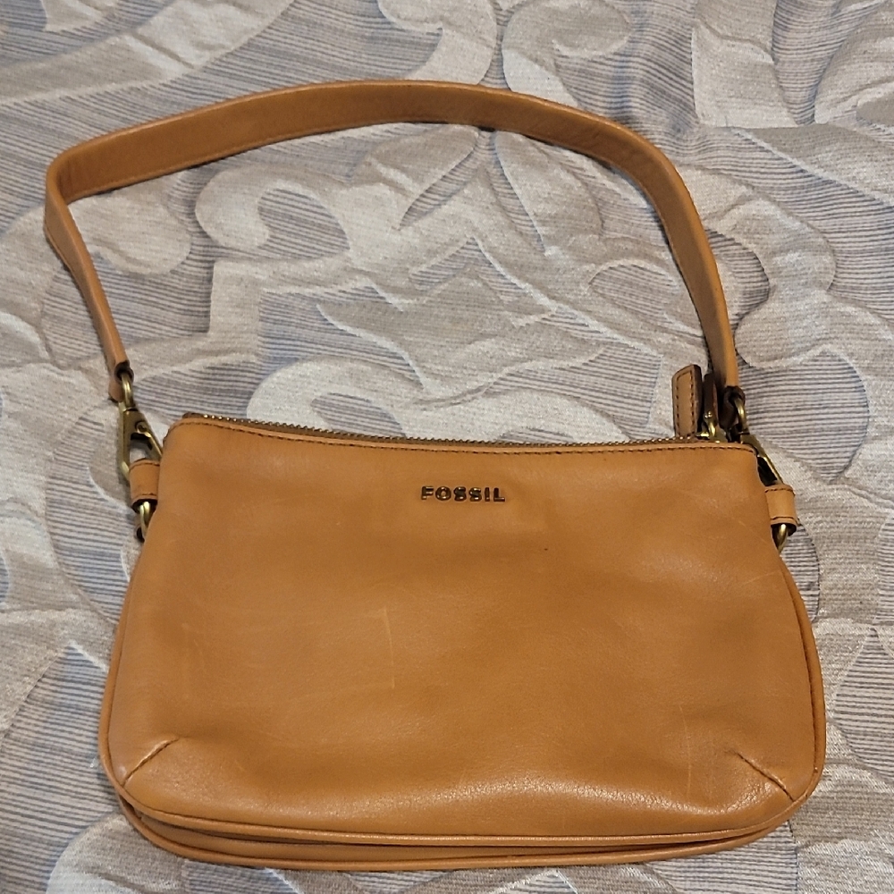Fossil Tan Leather Shoulder Bag